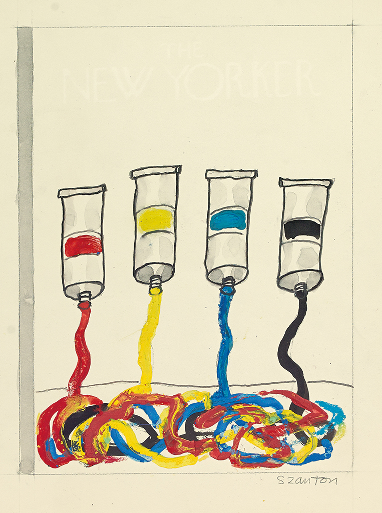 (THE NEW YORKER.) BEATRICE SZANTON. Two cover proposals for The New Yorker.